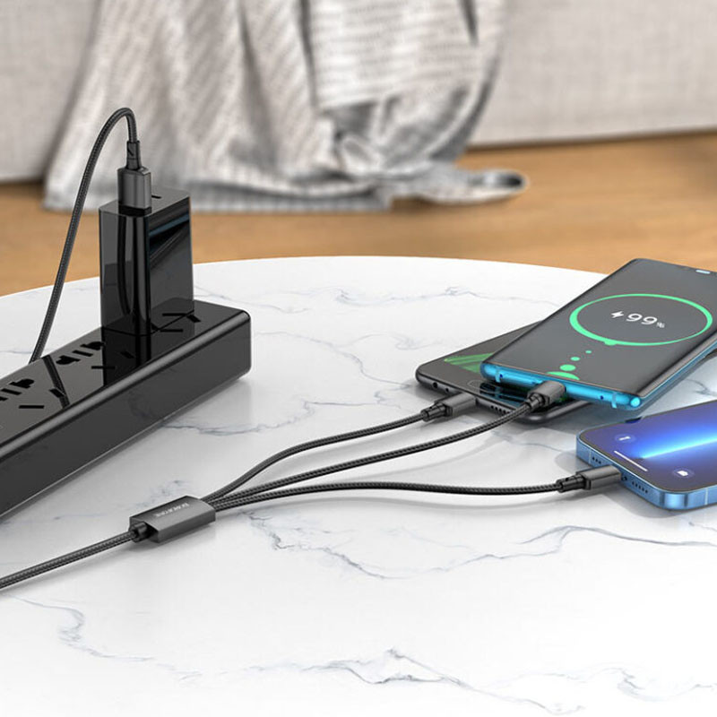 Дата кабель Borofone BX72 USB to 3in1 (1m) Херсон - зображення 3