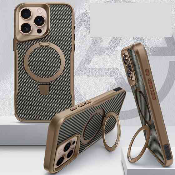 TPU+PC чехол Metal Buttons with MagSafe Carbon Ring для Apple iPhone 15 Pro Max (6.7") Херсон