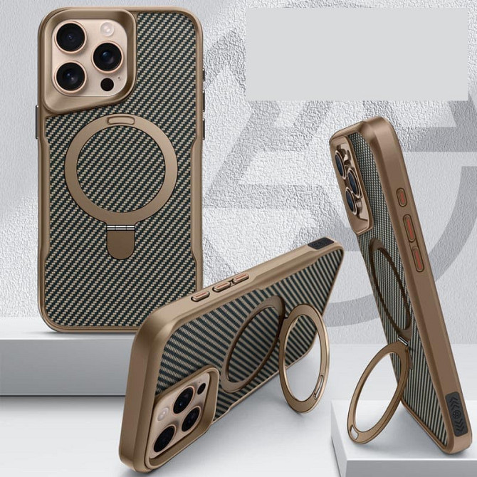 TPU+PC чехол Metal Buttons with MagSafe Carbon Ring для Apple iPhone 15 Pro Max (6.7") Херсон - зображення 3