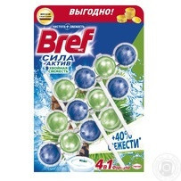 Средство для унитаза Bref Сила-Актив Хвойная свежесть 4*3шт 150г Київ - зображення 1