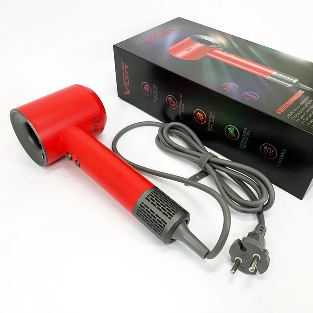 Фен VGR V-445 RED 1600 Вт красный Київ - зображення 1