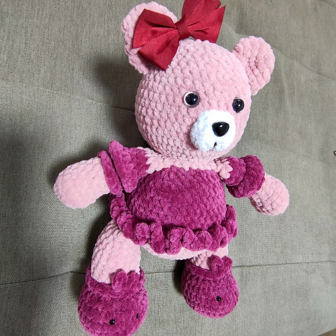 Іграшка Ведмедик м'яка в'язана дитяча ручна робота Нововолынск - изображение 1