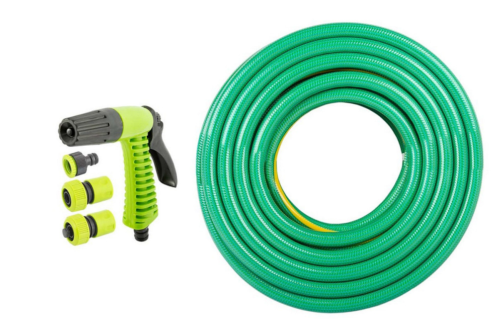 Шланг садовый для полива MASTERTOOL "TROPIC" ¾" 20 м с комплектом подключения зеленый 92-1077SET Харків - зображення 1