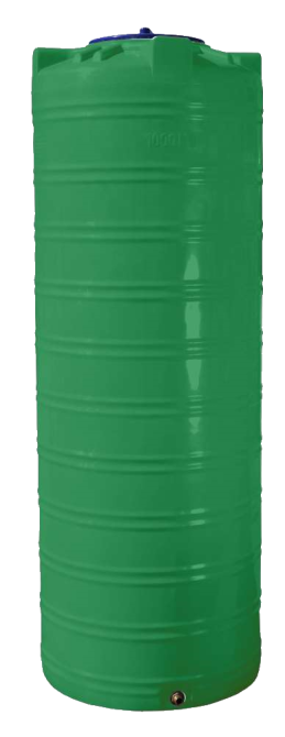 Емкость 1000 л узкая вертикальная двухслойная зеленая Київ - зображення 1