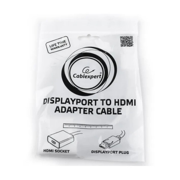 Перехідник Cablexpert DisplayPort-HDMI, 0.1, білий (A-DPM-HDMIF-002-W) Харків - зображення 2