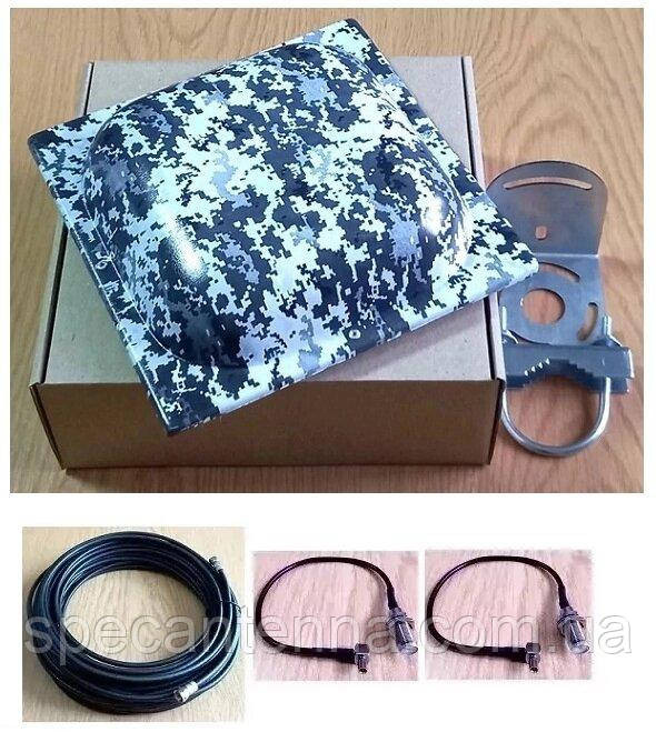 Антенна MIMO панельная 3G/4G LTE DN-17WC 700-2700 МГц 2х12-18 дБ с 20 м кабеля RG-58U 50Ом и антенны Дніпро - зображення 1