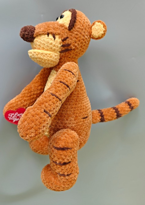 Тигр помаранчевий іграшка м'яка в'язана мультперсонаж ручна робота Handmade Нововолинськ - зображення 3