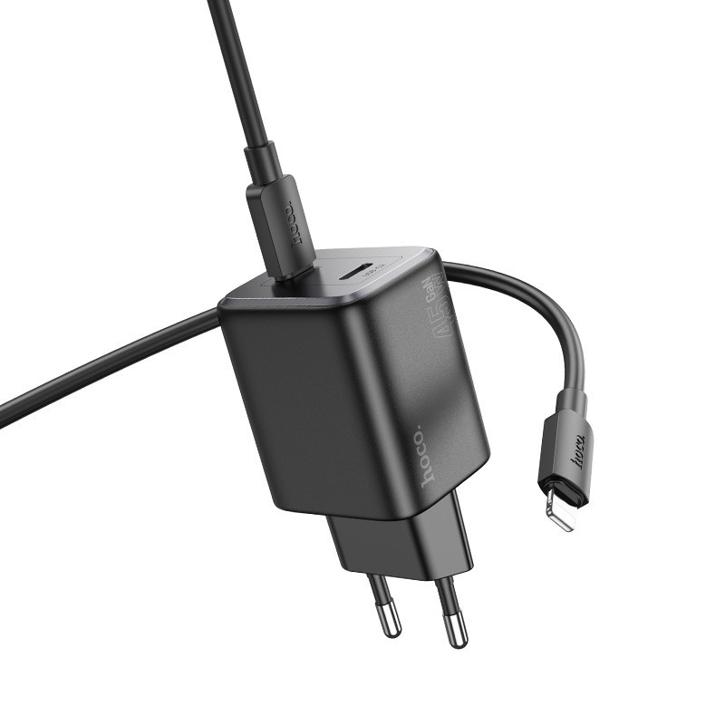 СЗУ Hoco N42 Elogiado PD45W (2USB-C) + кабель Type-C to Lightning Херсон - зображення 3