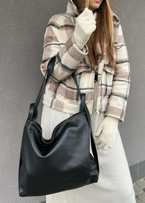 сумка рюкзак жіноча шкіряна Італійська велика сумка мішок TS308 Луцьк - зображення 1