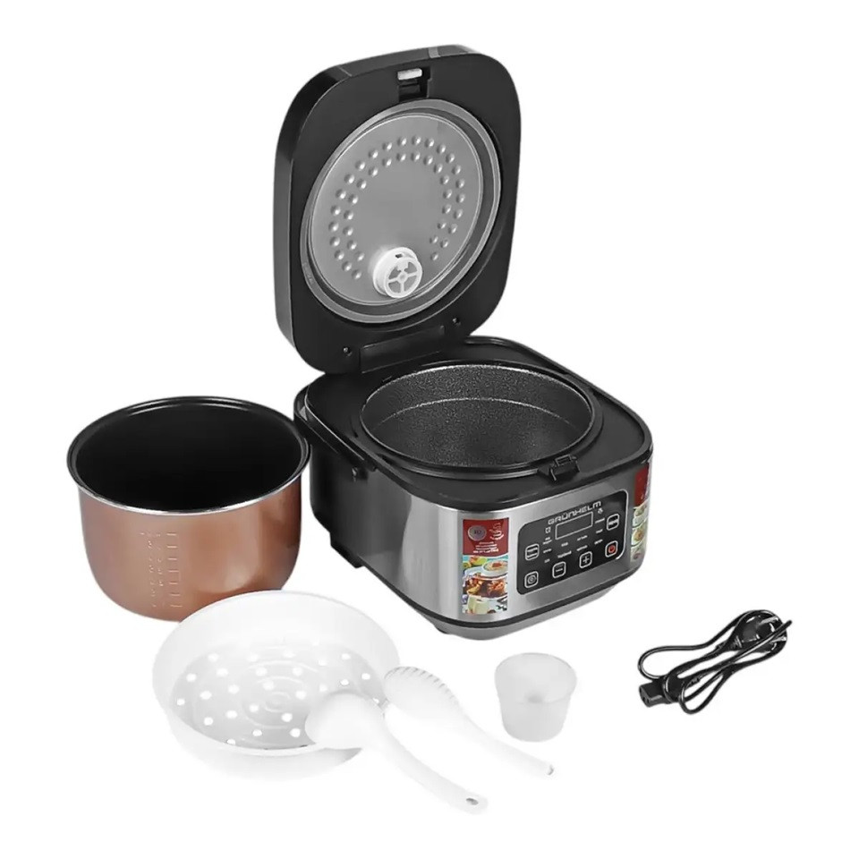 Мультиварка Grunhelm MC-38SB 900 Вт серебристая Київ - зображення 6