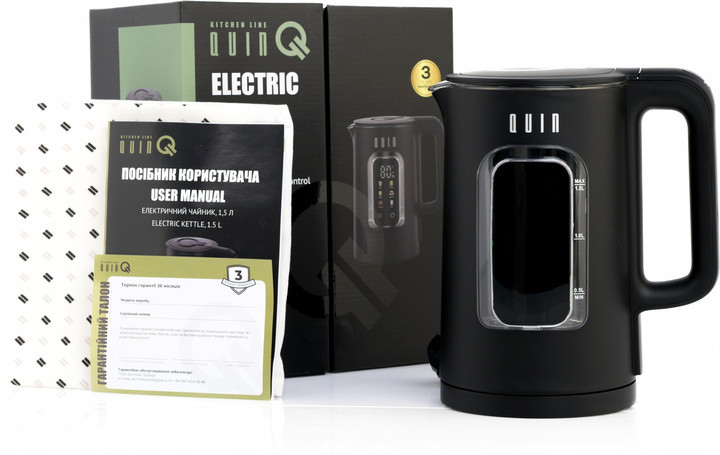 Электрочайник QUIN KTL-303 1.5 л черный Київ - зображення 4