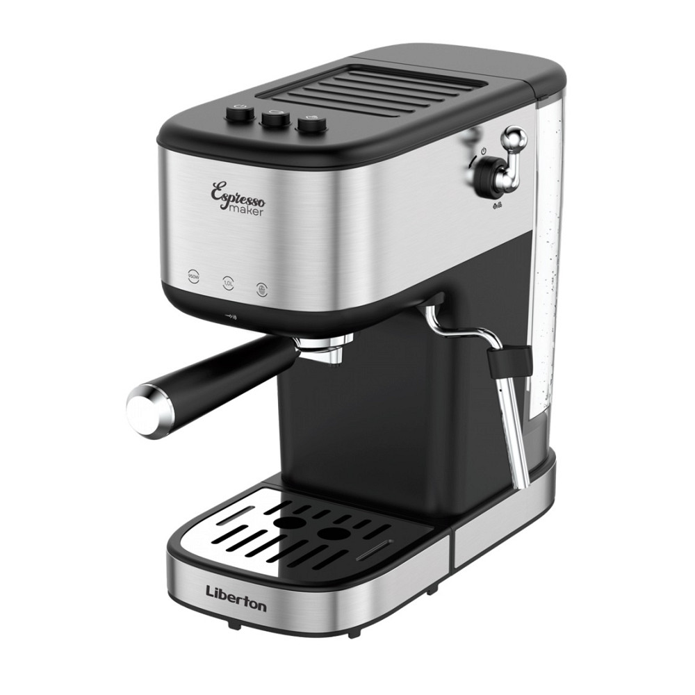 Кофеварка рожковая Liberton LCM-2206 950 ВТ серебристая Київ - зображення 2