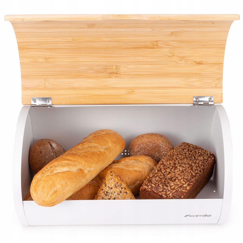 Хлебница и контейнеры Kamille с бамбуковыми крышками Белая (KM 1121) Одеса - зображення 5