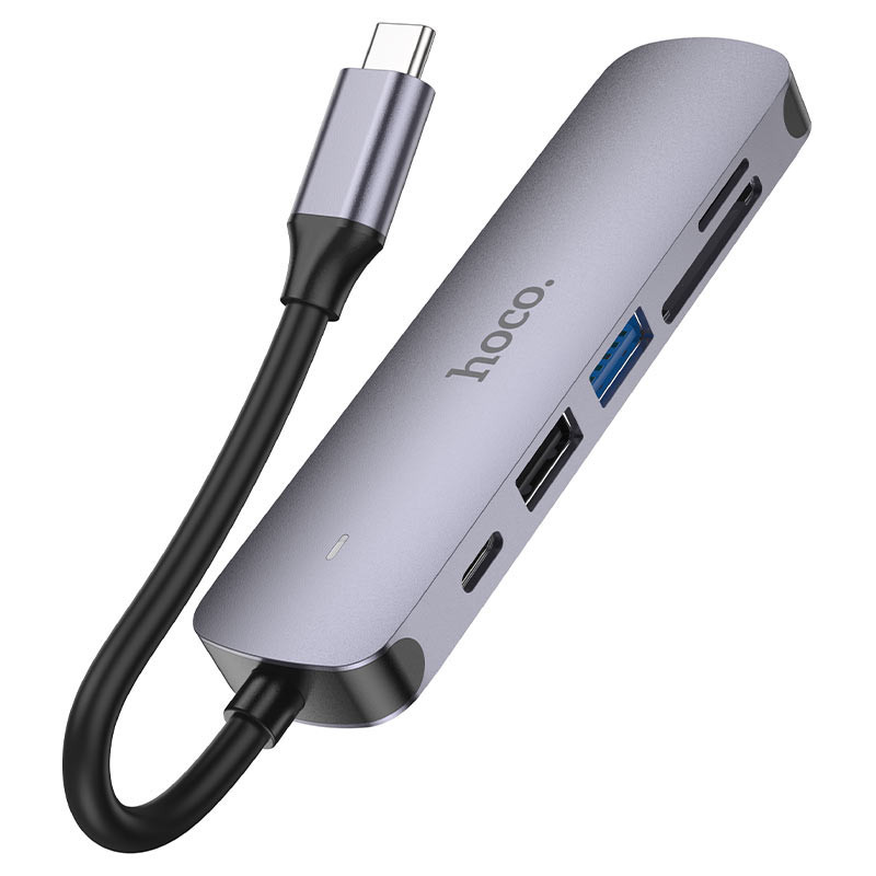 Переходник Hoco HB28 Multi-function 6in1 (Type-C to HDTV+USB3.0+USB2.0+SD+TF+PD) Херсон - изображение 7