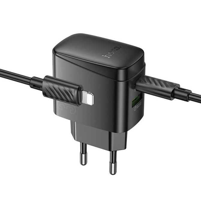 СЗУ Hoco CS61A Bright PD30W+QC3.0 (1USB-A/1C) + кабель Type-C to Lightning Херсон - зображення 4