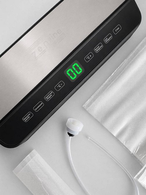 Вакууматор с 20 вакуумными пакетами и рулоном Zepline ZP-00359 200 Вт серебристый Київ - зображення 6