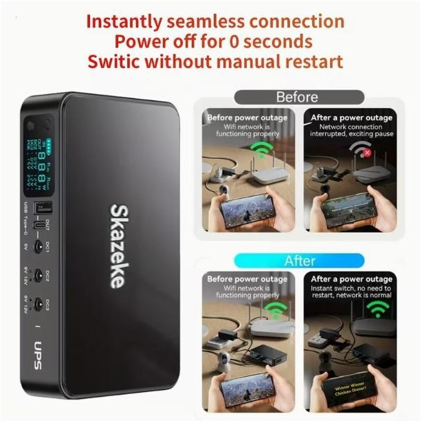 Міні UPS 18000mAh з регульованою напругою та вбудованим блоком живлення Киев - изображение 2