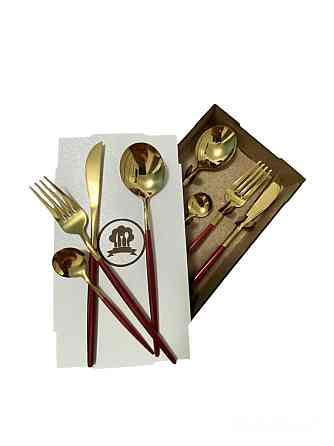 Набор столовых приборов бордовый на 6 персон Київ
