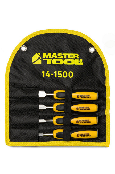 Набор плоских ударных стамесок по дереву MASTERTOOL с двухкомпонентными ручками 6/12/18/24 мм CrV, 4 Харків - зображення 6
