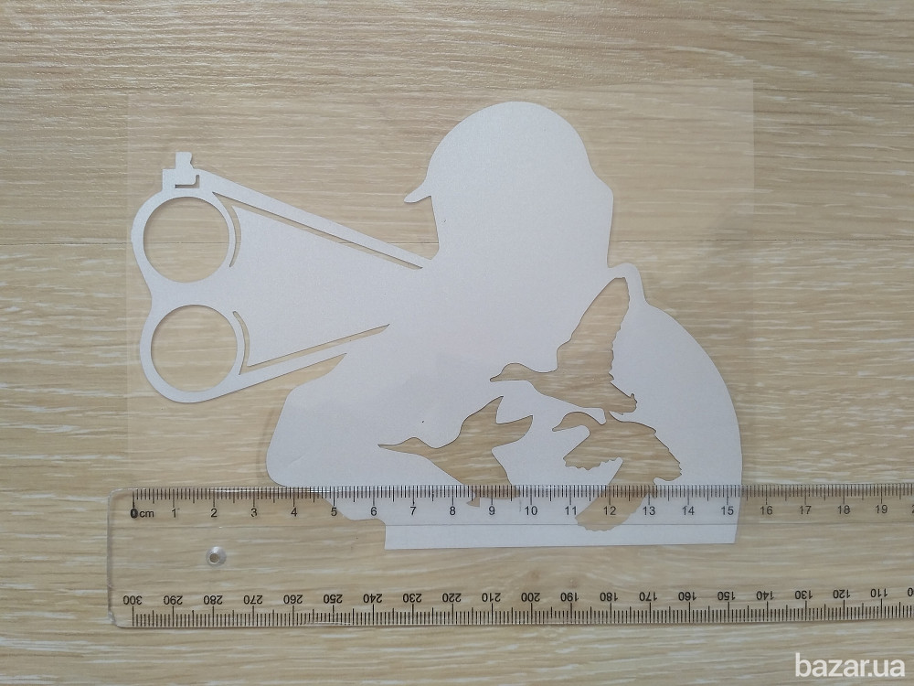 Наклейка на авто или мото Охотник Белая светоотражающая Борисполь - изображение 4