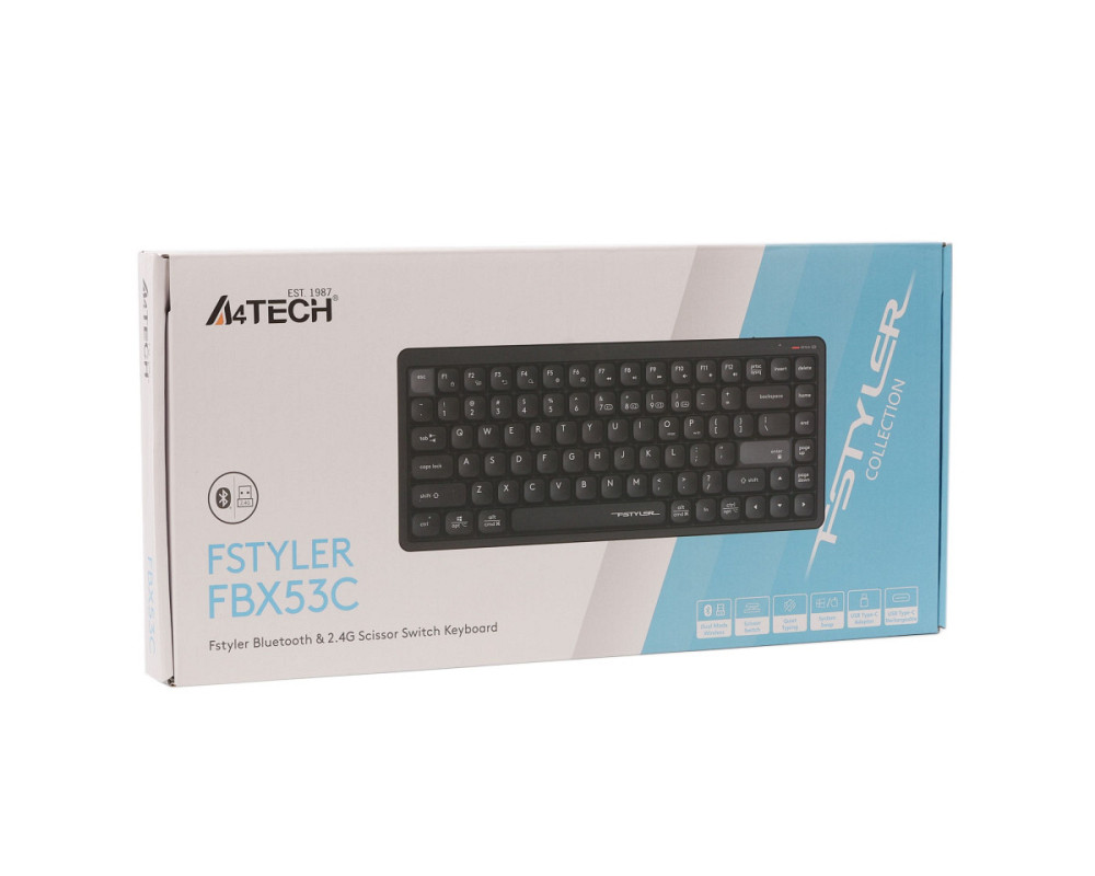 Клавиатура беспроводная A4Tech Fstyler FBX53C(Black) черная Київ - зображення 7