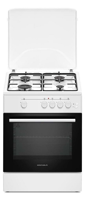 Плита кухонная газовая Grunhelm G4FM6611W (60 см) 4 конфорки газконтроль электроподжиг духовка Київ - зображення 3