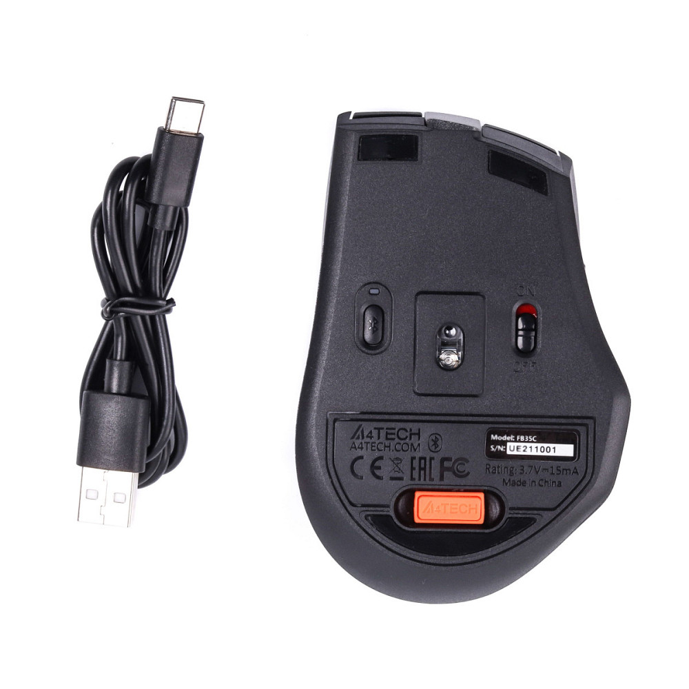 Мышь компьютерная безпроводная A4Tech FB35C(SmokyGrey) серая Киев - изображение 4