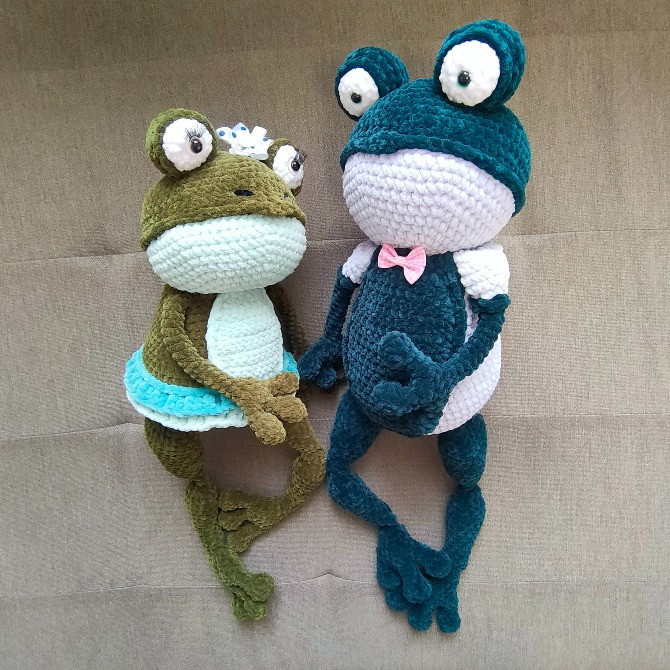 Жаба іграшка м'яка в'язана гачком зелена 58см плюшева ручна робота hand made Нововолинськ - зображення 3