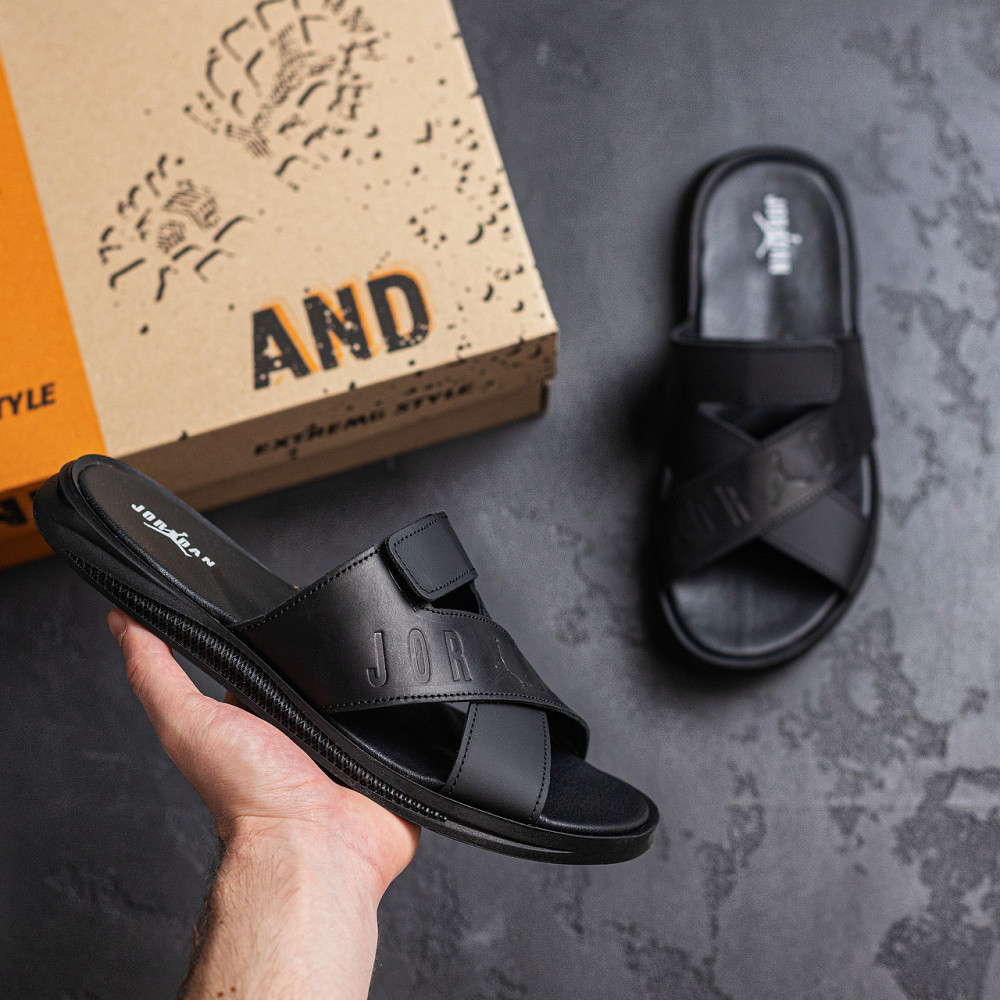 Мужские кожаные  летние шлепанцы-сланцы Jordan Київ - зображення 9