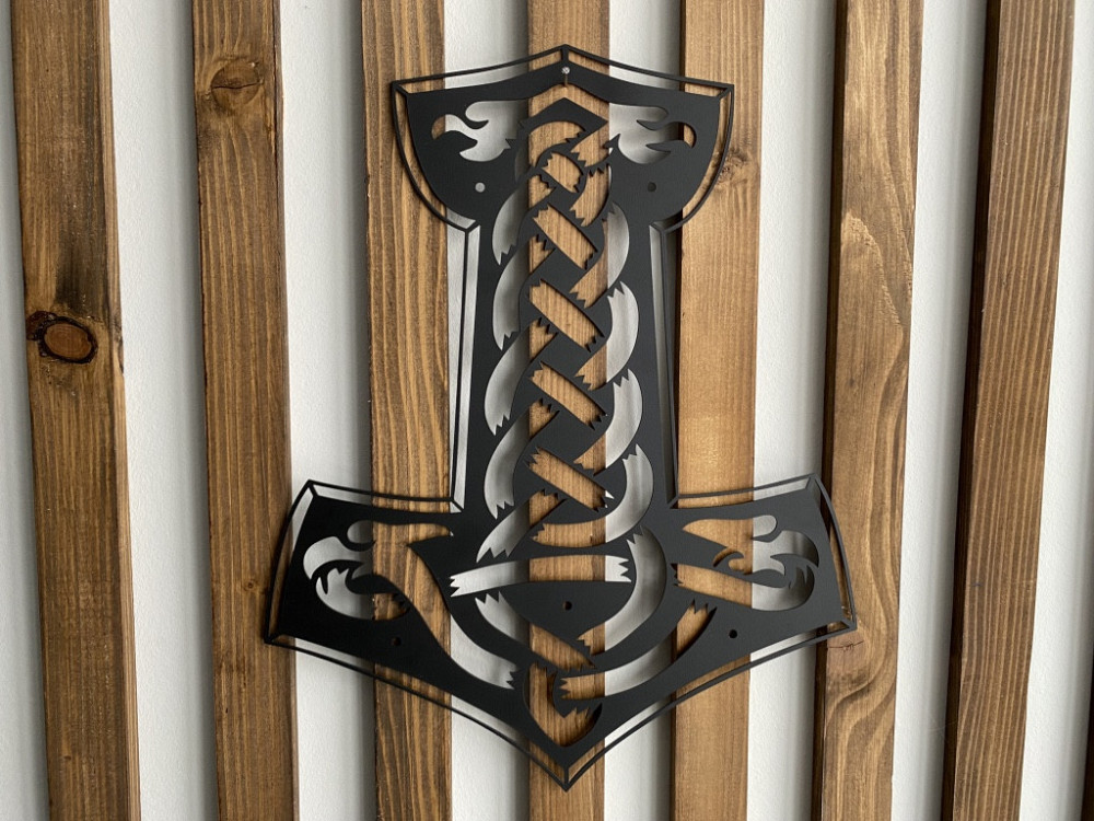 Настенный декор панно картина лофт из металла Молот Тора Киев - изображение 6