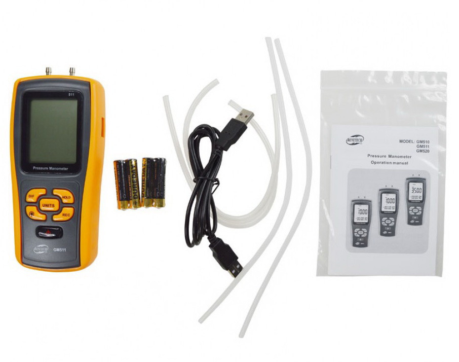 Дифференциальный микроманометр USB, ±10 кПа BENETECH GM511 Харків - зображення 3