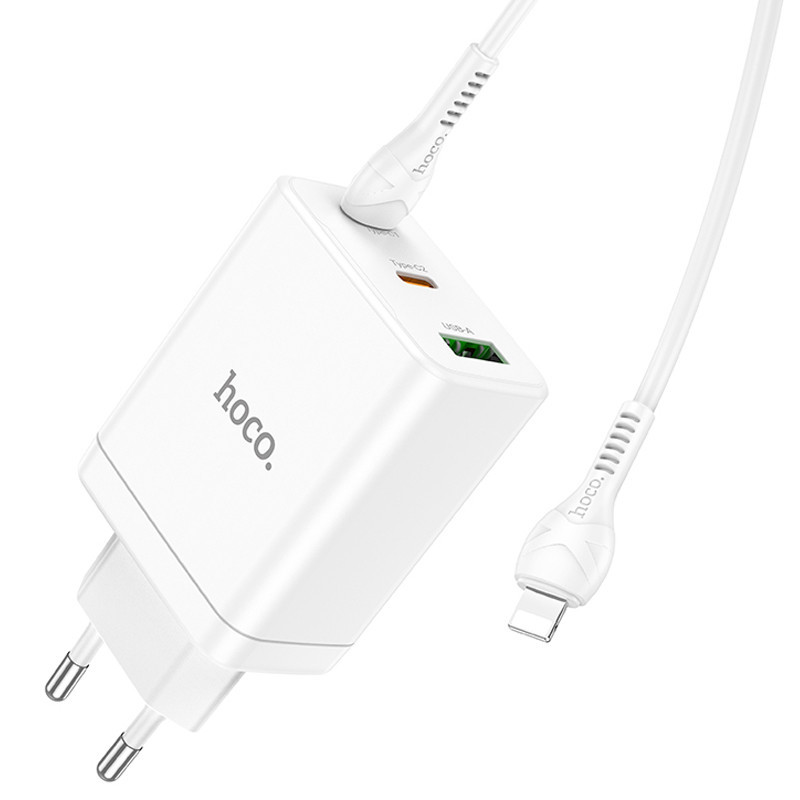 СЗУ Hoco N33 Start PD35W (1USB-A/2C) + кабель Type-C to Lightning Херсон - изображение 4