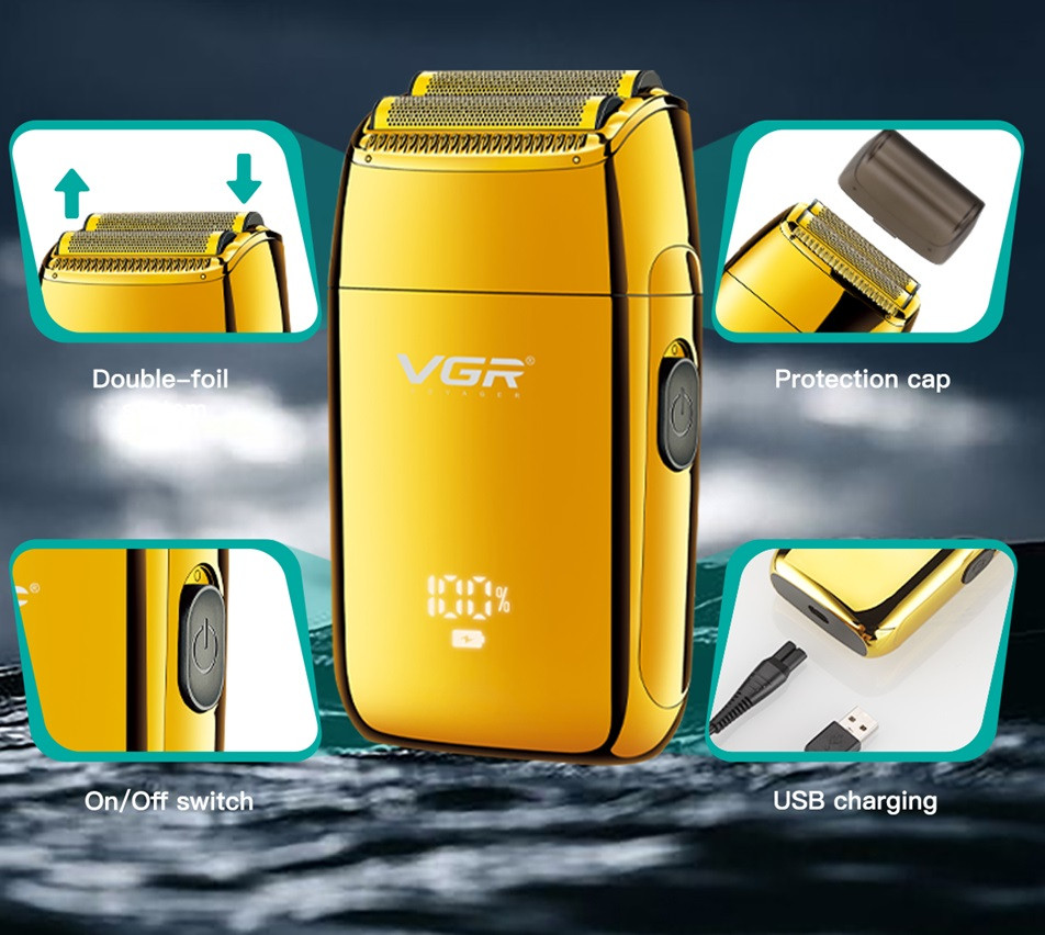 Электробритва VGR V-399 GOLD золотистая Київ - зображення 3