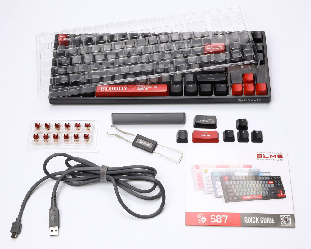Клавиатура компьютерная проводная Bloody S87(EnergyRed) красная Київ - зображення 10