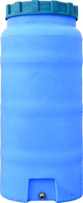 Емкость 100 л вертикальная ПБ голубая Київ - зображення 2