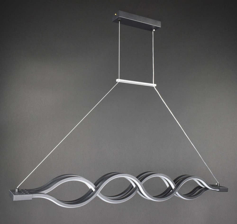 Люстра стельова LED H23L-1000-bk Чорний 25-110х10х100 см. Київ - зображення 1