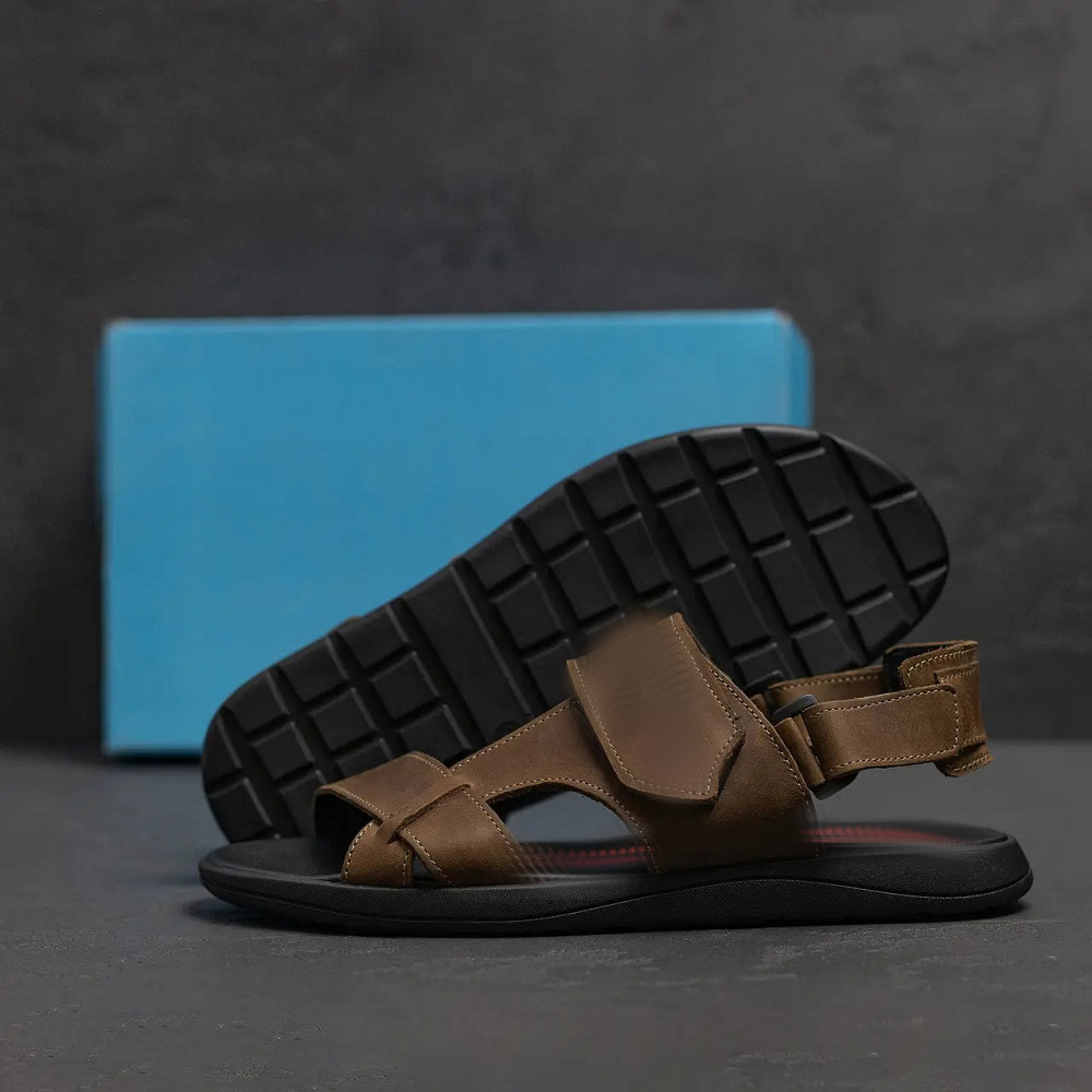 Мужские кожаные сандалии  Brown Leather Київ - зображення 9