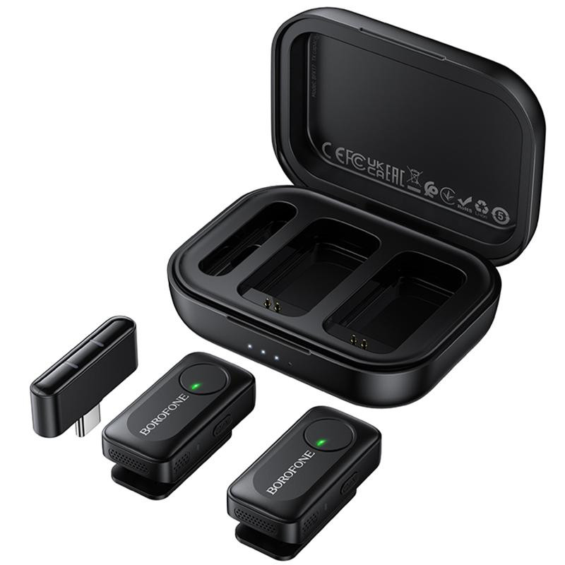 Петличный беспроводной микрофон Borofone BFK17 Lemai dual-mic Type-C Херсон - изображение 7