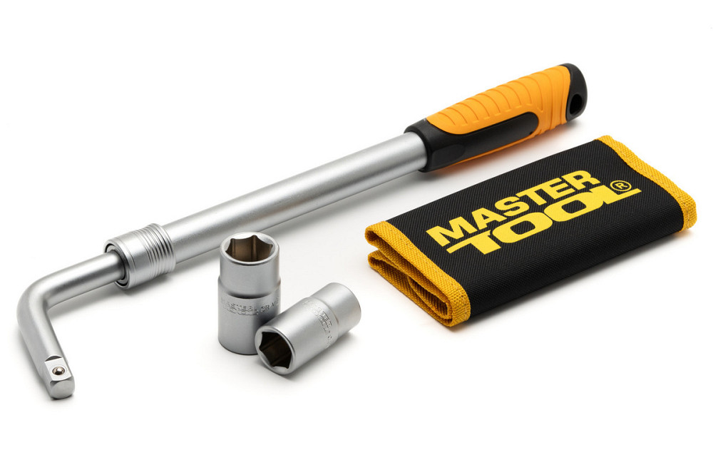 Ключ баллонный MASTERTOOL L-Type телескопический 1/2" головки 17×19/21×23 мм CrV 380–530 мм в чехле  Харьков - изображение 7