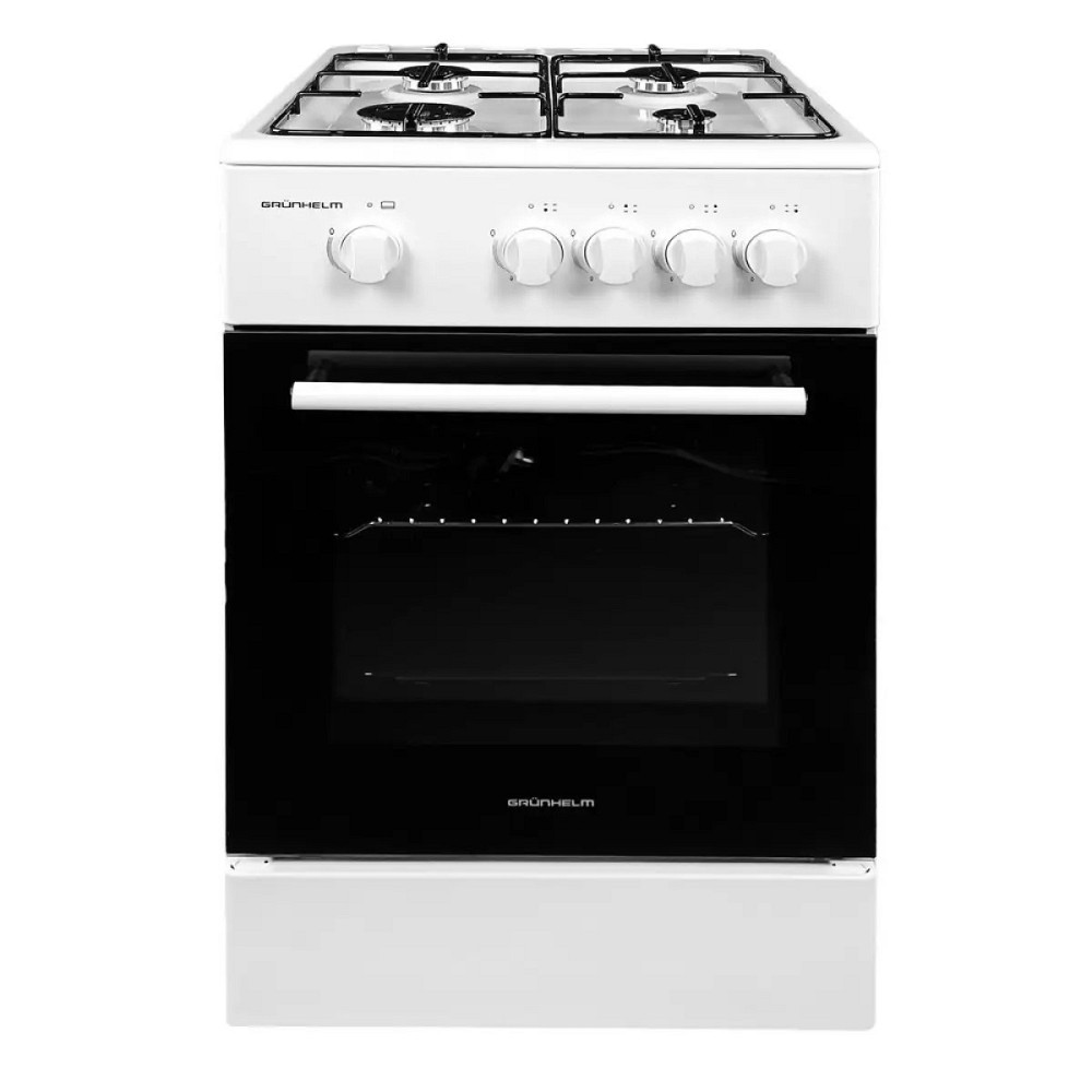 Газовая плита Grunhelm G4F5600W 50 см белая Киев - изображение 1