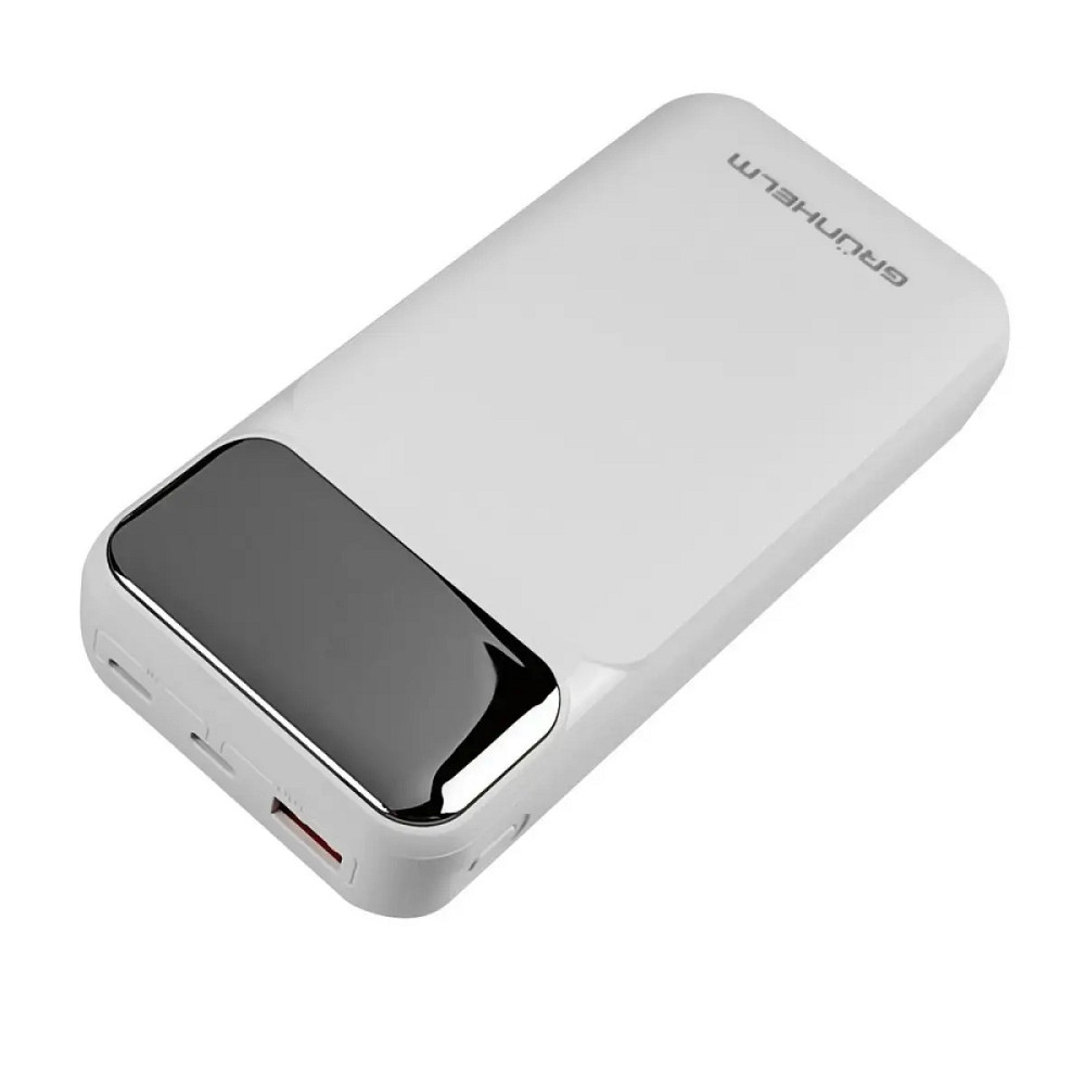 Повербанк Grunhelm GP-20WQC 20000 mAh белый Київ - зображення 2