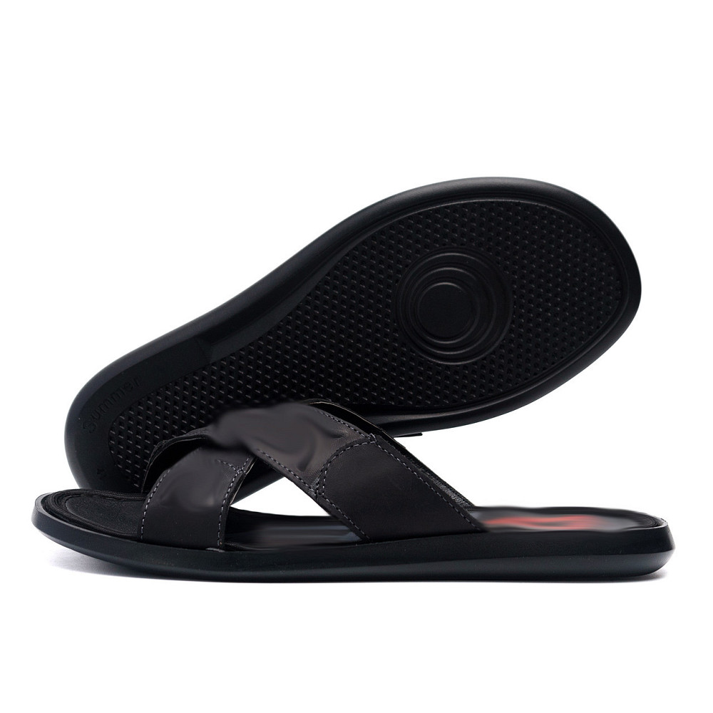 Мужские кожаные  летние шлепанцы-сланцы CrossFit Київ - зображення 1