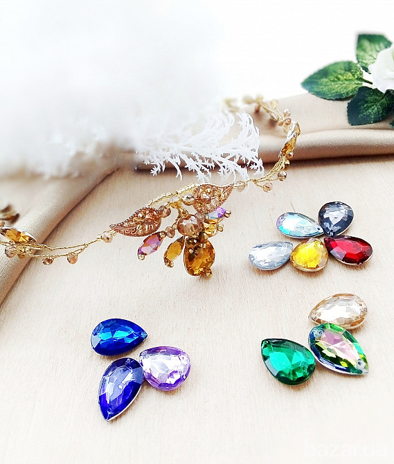 Эльфийская ветвь золотистый янтарный налобное украшение веночек ободок диадема эльф косплей аниме Луцк - изображение 5