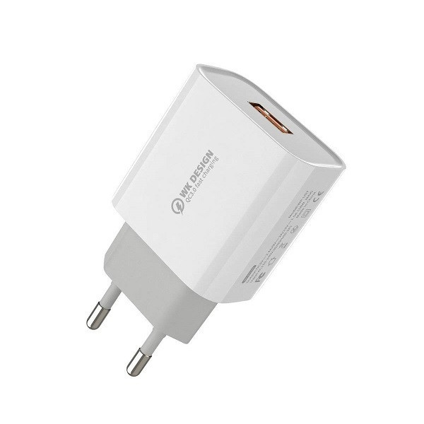 Сетевое зарядное устройство USB с кабелем USB WK Type-C WP-U57-T-White 1 м Київ - зображення 1