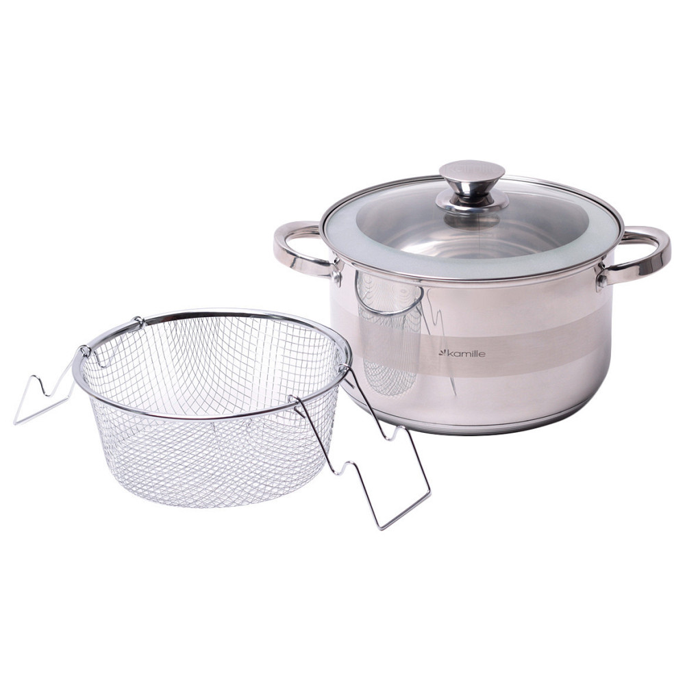 Каструля з друшляком Kamille KM-4514S 3 предмети Київ - зображення 1