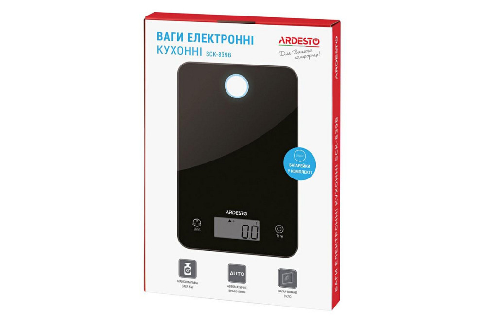 Весы кухонные Ardesto SСK-839B 5 кг Київ - зображення 4