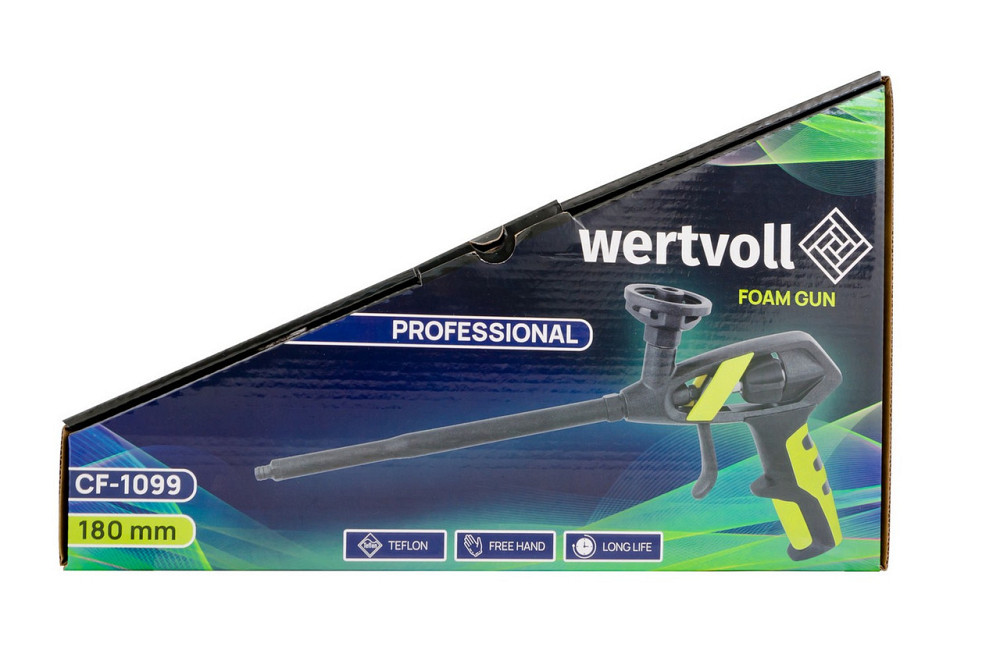 Пистолет для монтажной пены WERTVOLL 180 мм тефлоновое покрытие free hand CF-1099 Харків - зображення 3