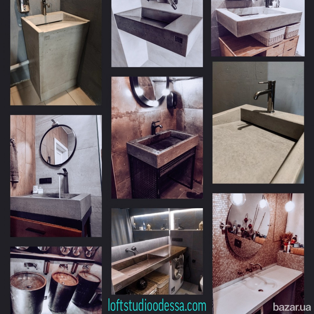 Умывальник самостоящий бетонный щелевой самостоятельный независимый к стене Одесса - изображение 4