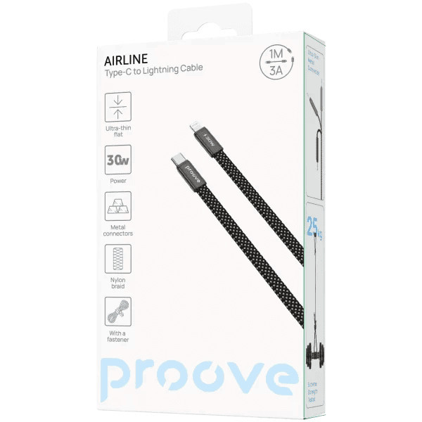 Кабель Proove AirLine Type-C to Lightning 30W 1m Black (CCAI30002101) Харків - зображення 4
