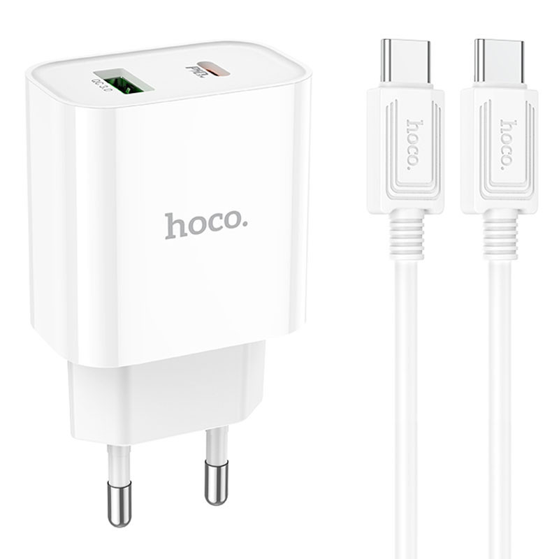 СЗУ Hoco C80A Plus Rapido PD20W+QC3.0 (1USB-A/1C) + кабель Type-C to Type-C Херсон - изображение 1